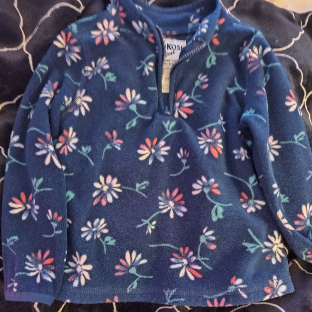 OshKosh B'gosh Navy Floral Fleece Sweater